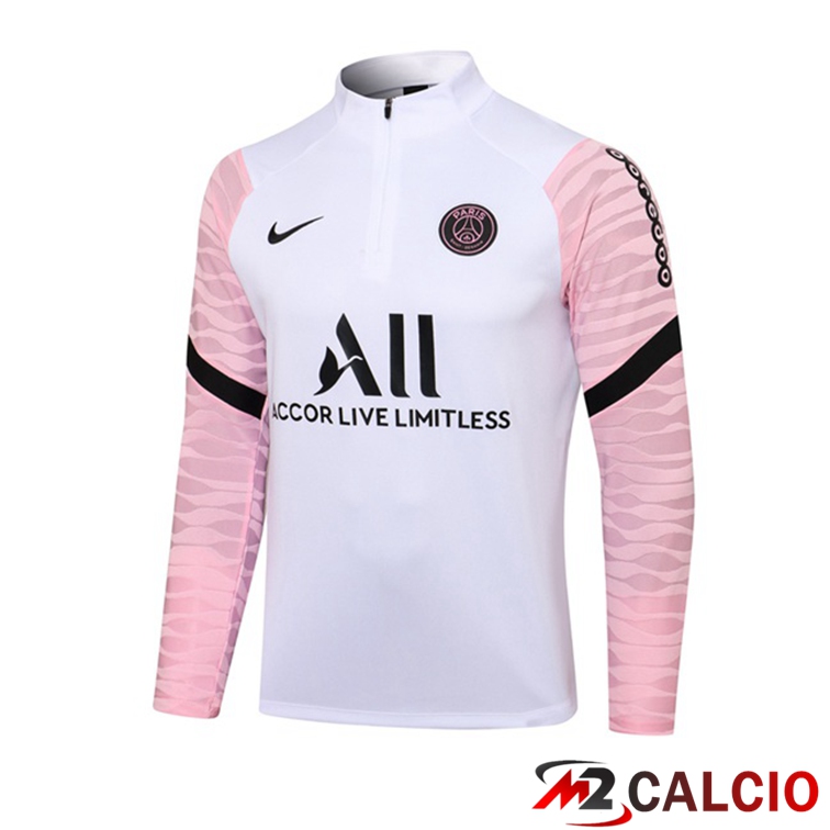 Felpa Allenamento Paris PSG Bianco Rosa 2021/2022