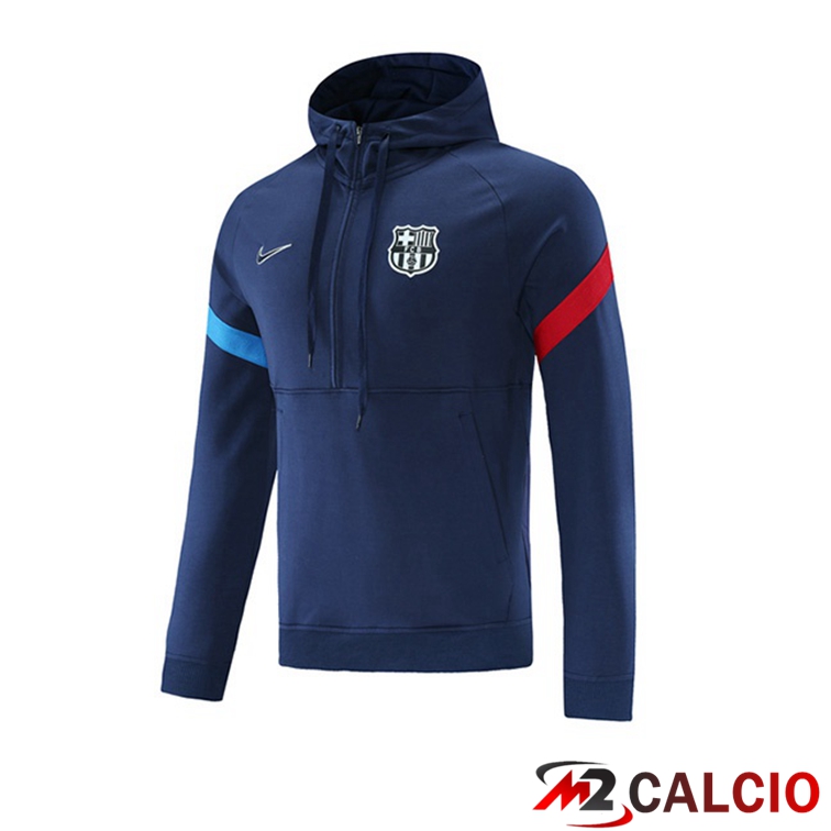 Felpa Cappuccio FC Barcellona Blu 2021/2022