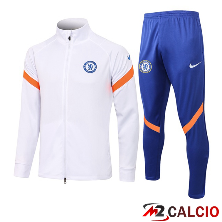 Insieme Tuta Calcio - Giacca FC Chelsea Bianco 2021/2022