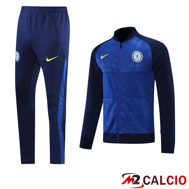 Insieme Tuta Calcio - Giacca FC Chelsea Blu Nero 2021/2022