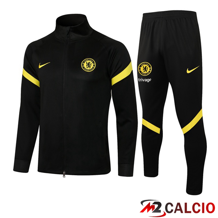 Insieme Tuta Calcio - Giacca FC Chelsea Nero 2021/2022