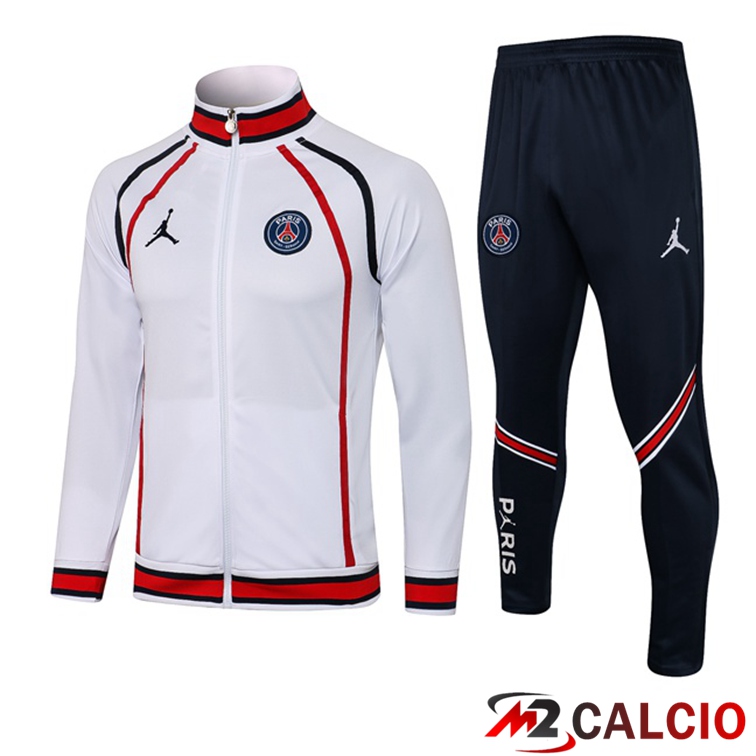 Insieme Tuta Calcio - Giacca Jordan PSG Bianco 2021/2022