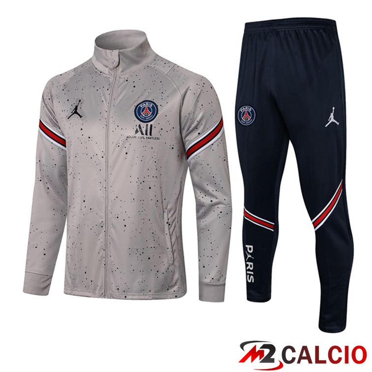 Insieme Tuta Calcio - Giacca Jordan PSG Grigio 2021/2022