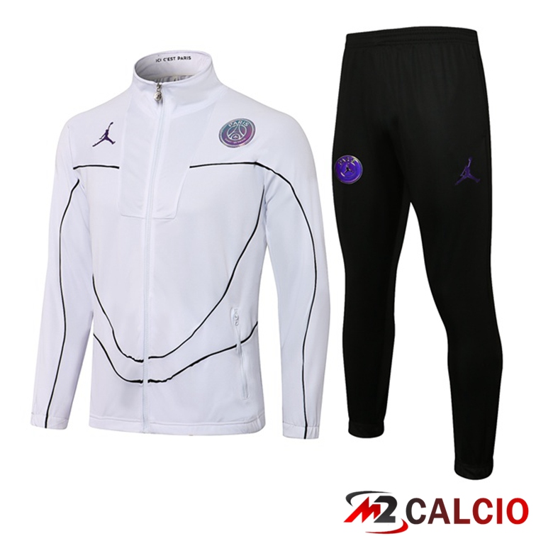 Insieme Tuta Calcio - Giacca Jordan PSG Bianco 2021/2022