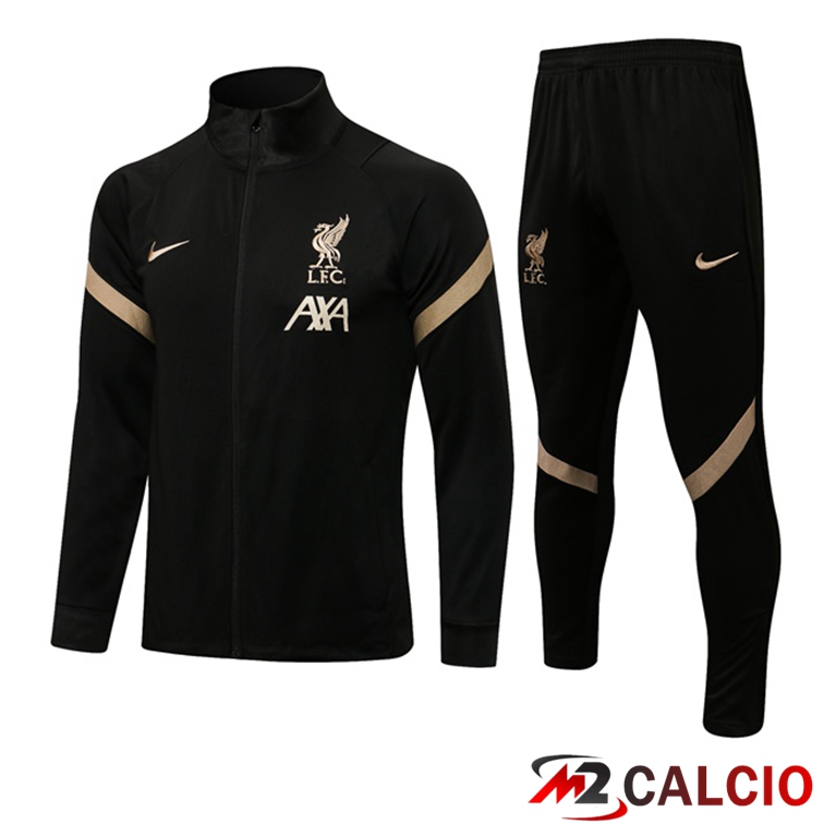 Insieme Tuta Calcio - Giacca FC Liverpool Nero 2021/2022