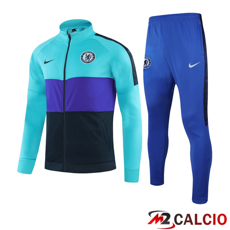 Insieme Tuta Calcio - Giacca FC Chelsea Blu Nero 2021/2022