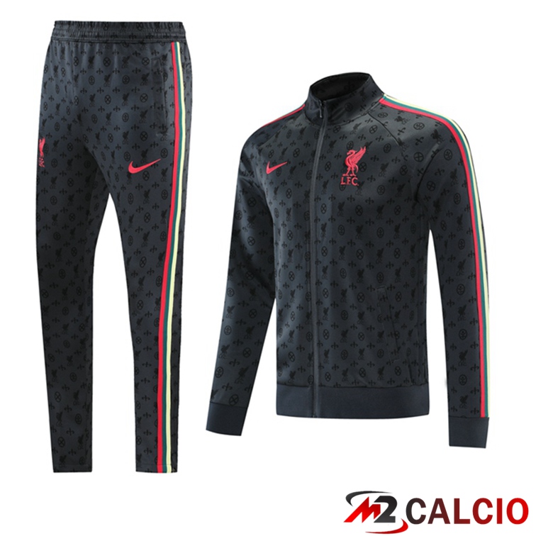 Insieme Tuta Calcio - Giacca FC Liverpool Nero 2021/2022