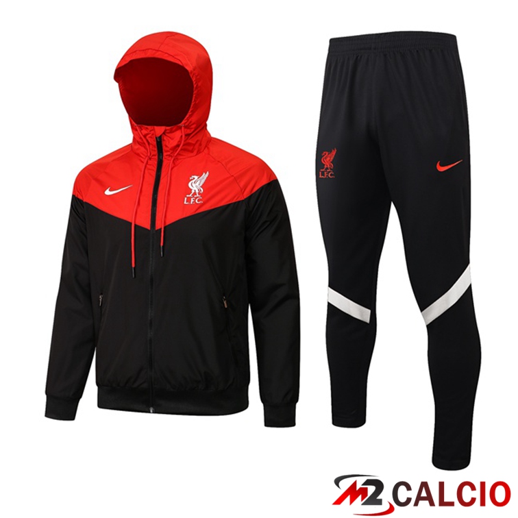 Giacca Con Cappuccio Tuta FC Liverpool Rosso Nero 2021/2022