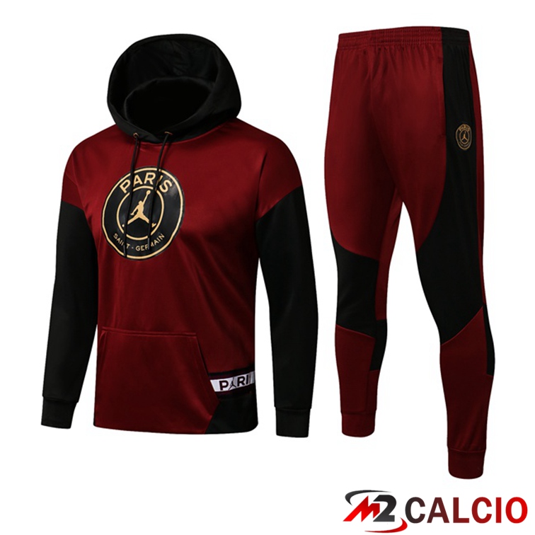 Giacca Con Cappuccio Tuta Jordan PSG Rosso Nero 2021/2022