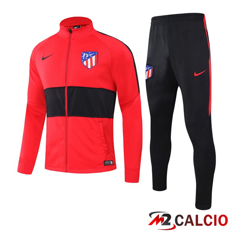 Insieme Tuta Calcio - Giacca Atletico Madrid Rosso Nero 2021/2022