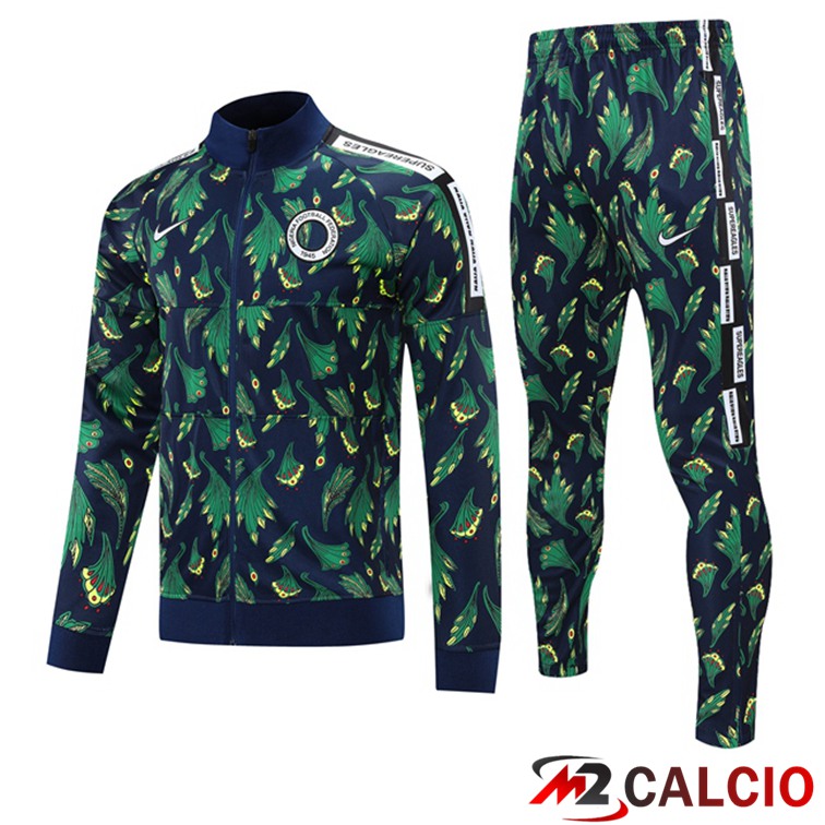 Insieme Tuta Calcio - Giacca Nigeria Nero Verde 2021/2022