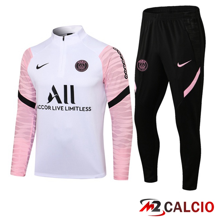 Insieme Tuta Calcio Paris PSG Bianco Rosa 2021/2022