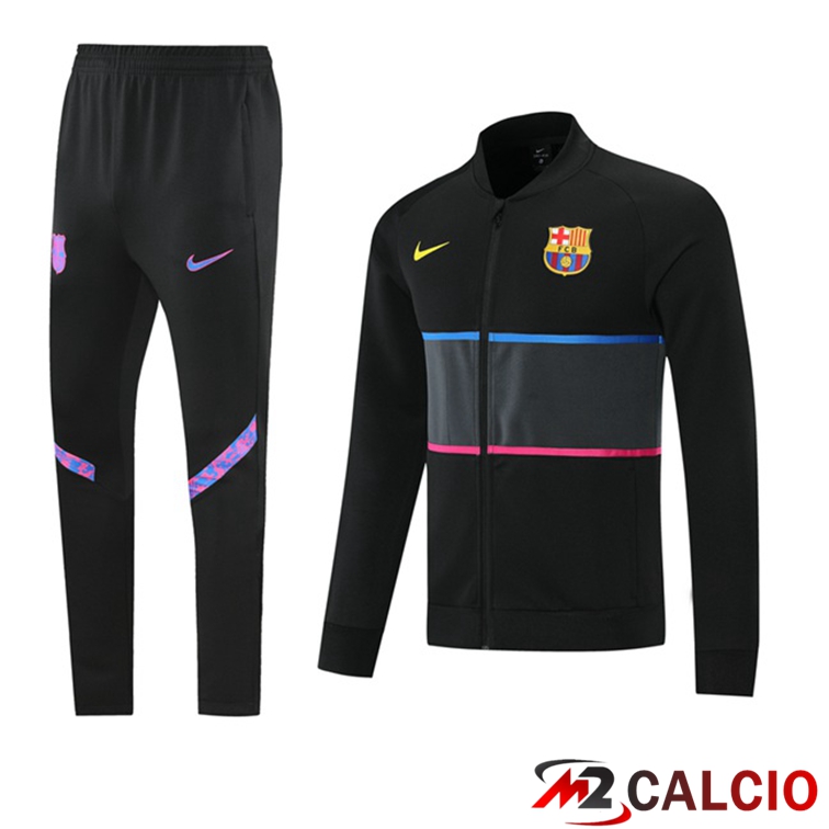 Insieme Tuta Calcio - Giacca FC Barcellona Nero 2021/2022
