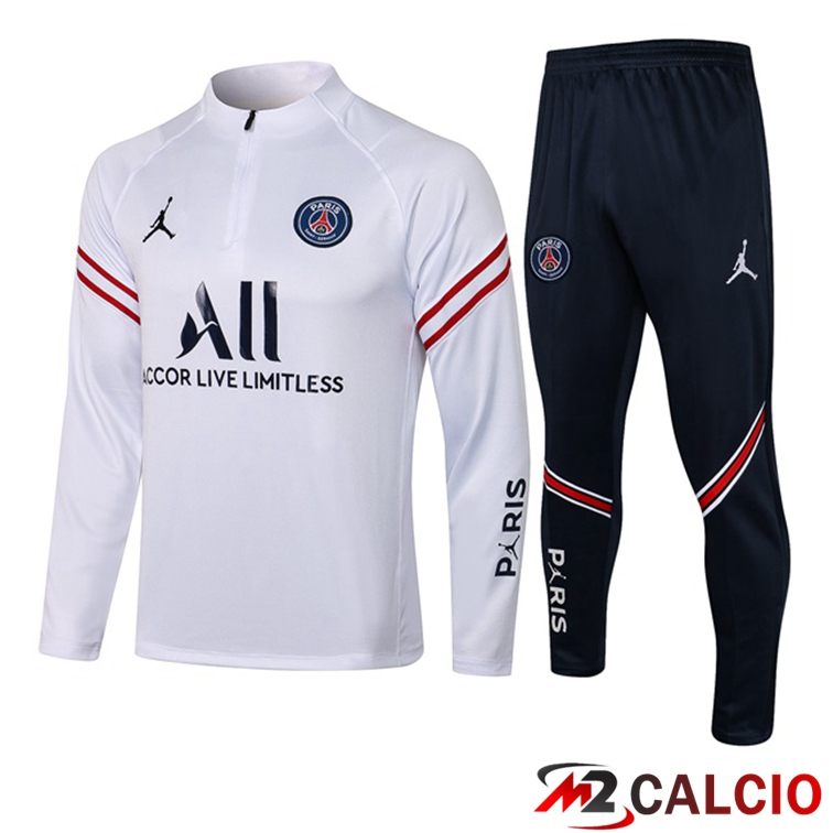 Insieme Tuta Calcio Jordan PSG Bianco 2021/2022
