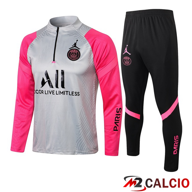 Insieme Tuta Calcio Jordan PSG Grigio Rosa 2021/2022