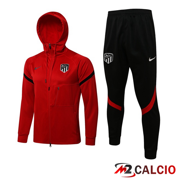 Giacca Con Cappuccio Tuta Atletico Madrid Rosso 2021/2022