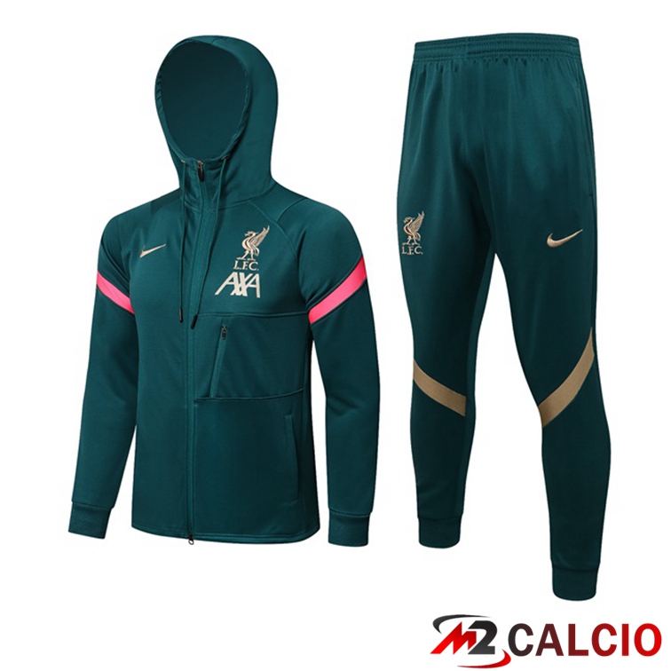 Giacca Con Cappuccio Tuta FC Liverpool Verde 2021/2022