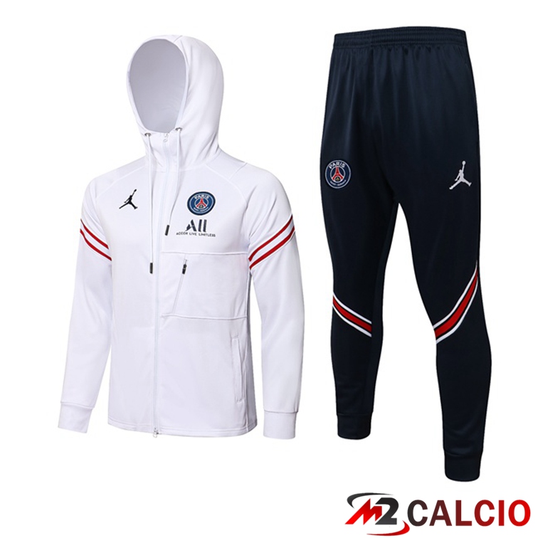 Giacca Con Cappuccio Tuta Jordan PSG Bianco 2021/2022