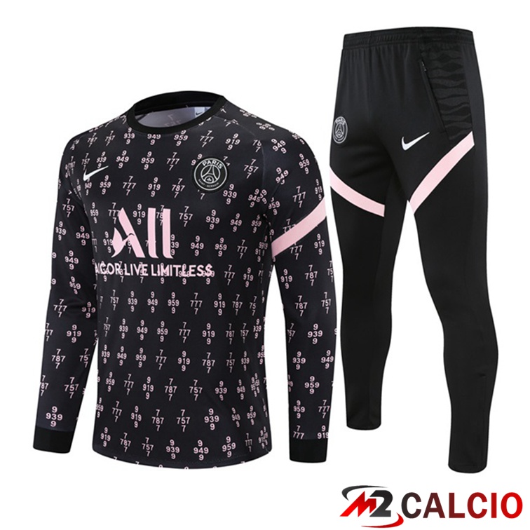 Insieme Tuta Calcio Paris PSG Nero Rosa 2021/2022
