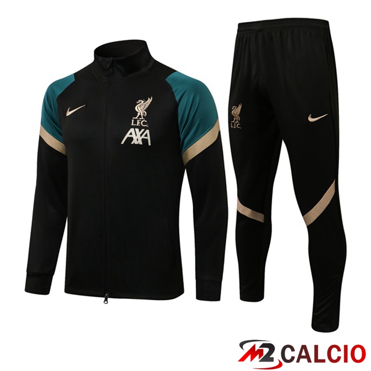 Insieme Tuta Calcio - Giacca FC Liverpool Nero 2021/2022