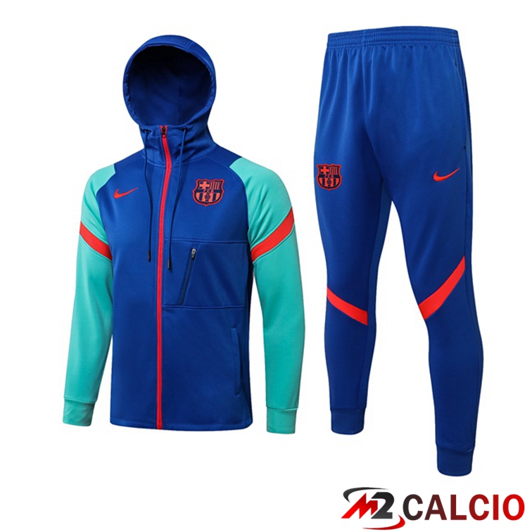 Giacca Con Cappuccio Tuta FC Barcellona Blu Verde 2021/2022