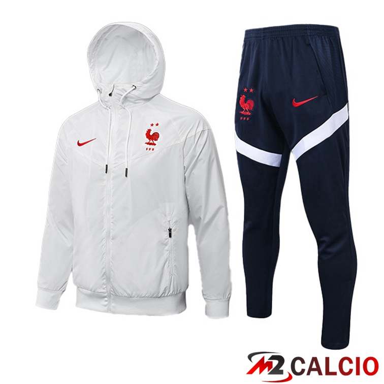 Giacca Con Cappuccio Tuta Francia Bianco 2021/2022
