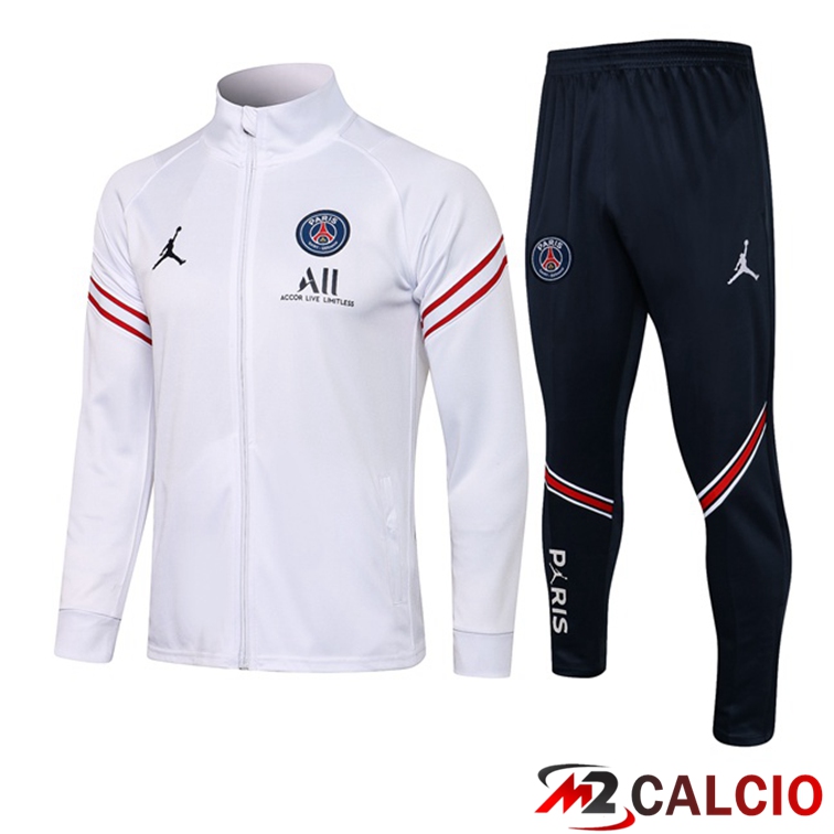 Insieme Tuta Calcio - Giacca Jordan PSG Bianco 2021/2022