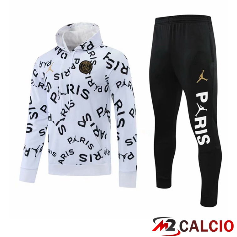 Giacca Con Cappuccio Tuta Jordan PSG Bianco 2021/2022