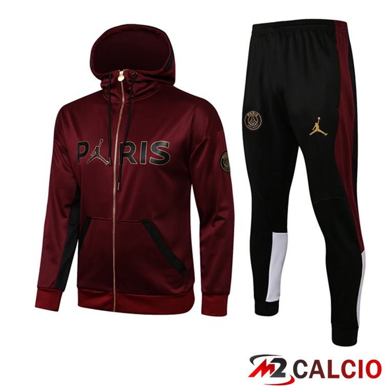 Giacca Con Cappuccio Tuta Jordan PSG Rosso 2021/2022
