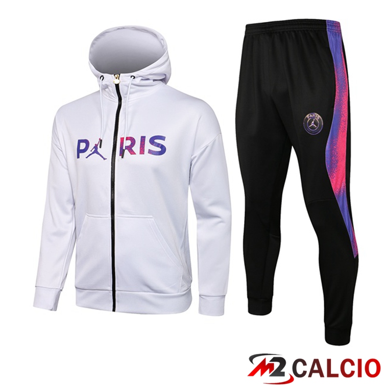 Giacca Con Cappuccio Tuta Jordan PSG Bianco Viola 2021/2022