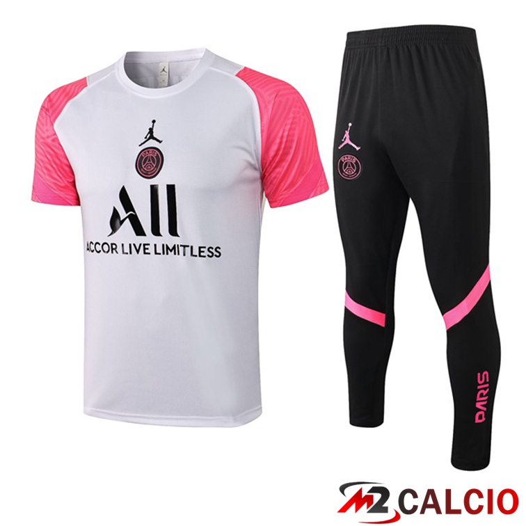 Maglia Allenamento Jordan PSG + Pantaloni Bianco Rosa 2021/2022