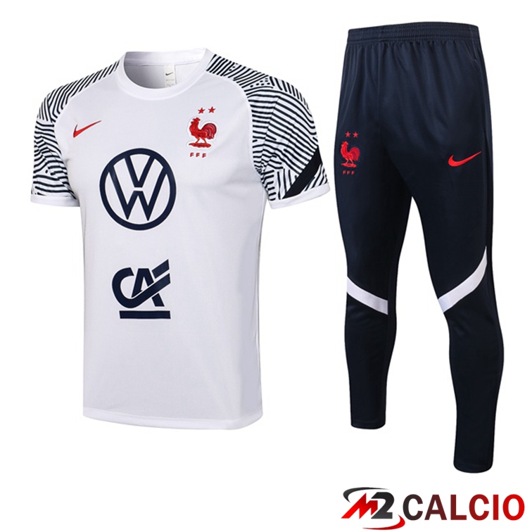 Maglia Allenamento Francia + Pantaloni Bianco 2021/2022