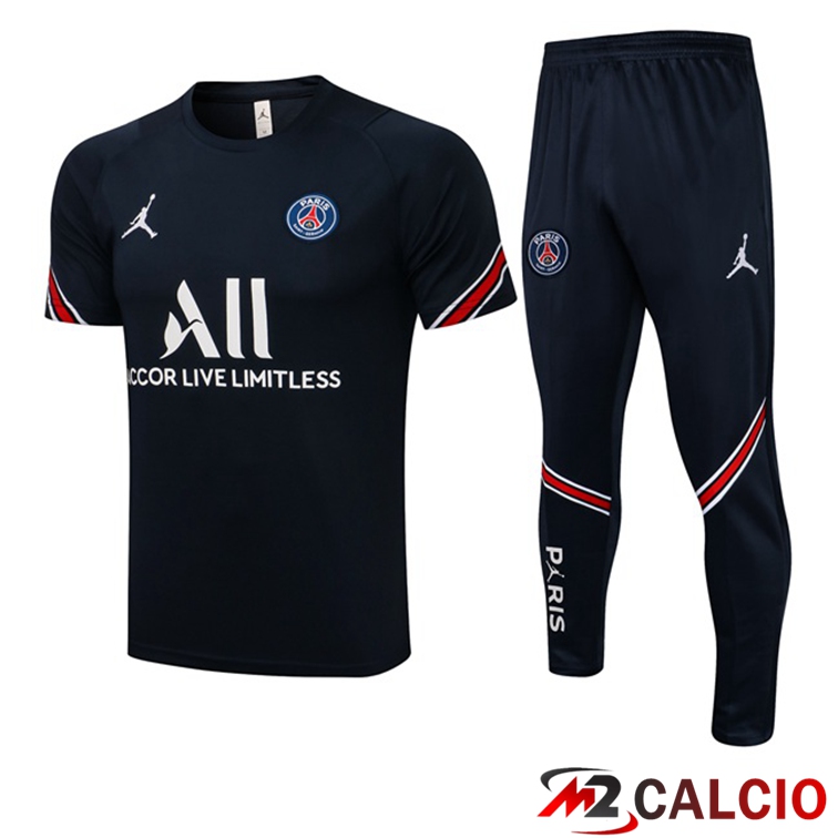 Maglia Allenamento Jordan PSG + Pantaloni Blu Reale 2021/2022
