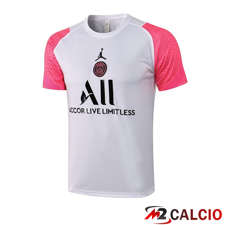 Maglia Allenamento Jordan PSG Bianco Rosa 2021/2022