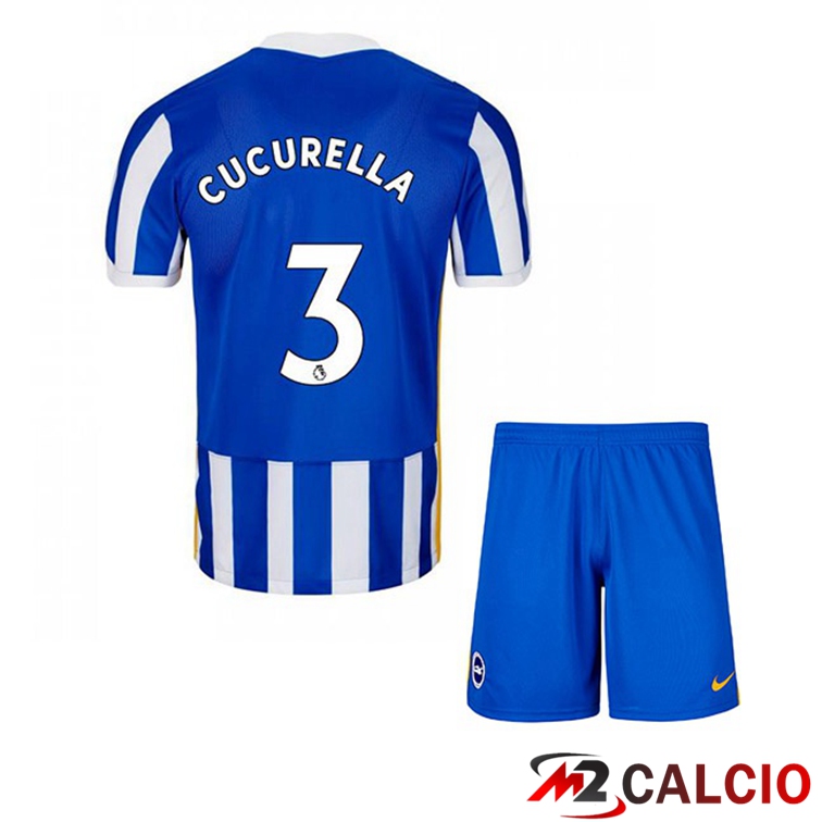 Maglia Brentford FC (CUCURELLA 3) Bambino Prima Blu/Bianco 2021/22