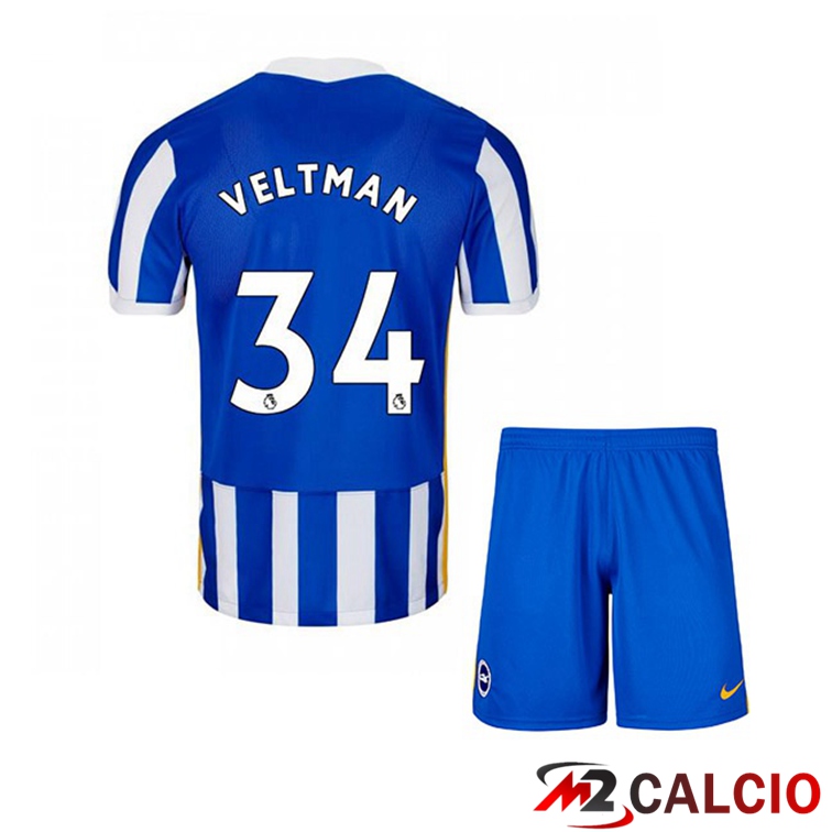 Maglia Brentford FC (VELTMAN 34) Bambino Prima Blu/Bianco 2021/22