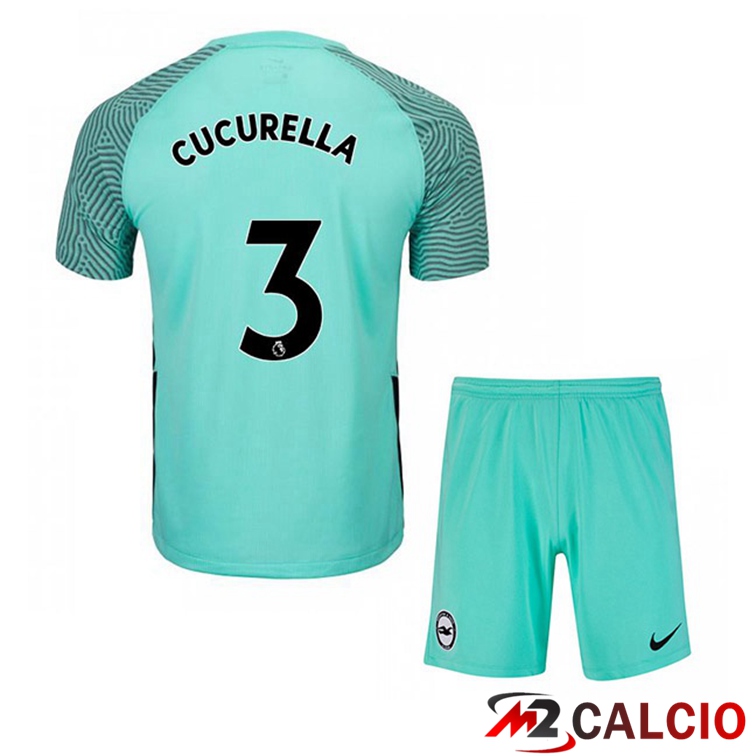 Maglia Brentford FC (CUCURELLA 3) Bambino Seconda Verde 2021/22