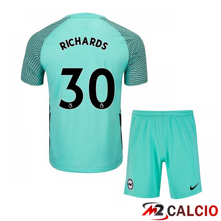 Maglia Brentford FC (RICHARDS 30) Bambino Seconda Verde 2021/22