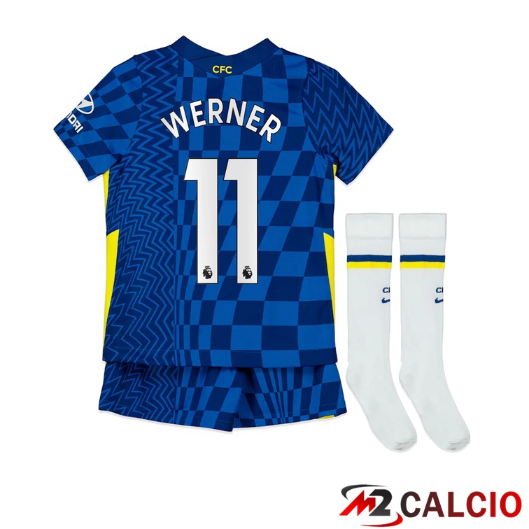 Maglia FC Chelsea (WERNER 11) Bambino Prima Blu 2021/2022