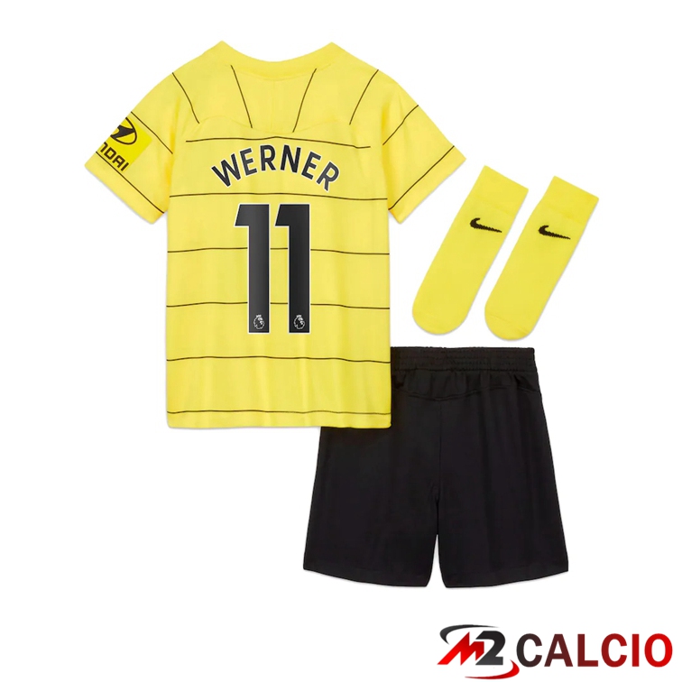 Maglia FC Chelsea (WERNER 11) Bambino Seconda Giallo 2021/2022