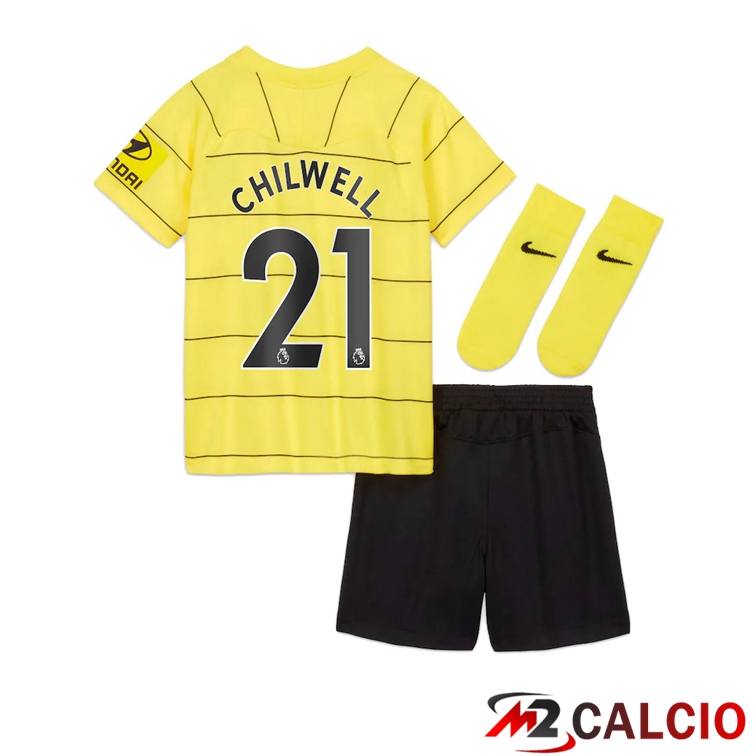 Maglia FC Chelsea (CHILWELL 21) Bambino Seconda Giallo 2021/2022
