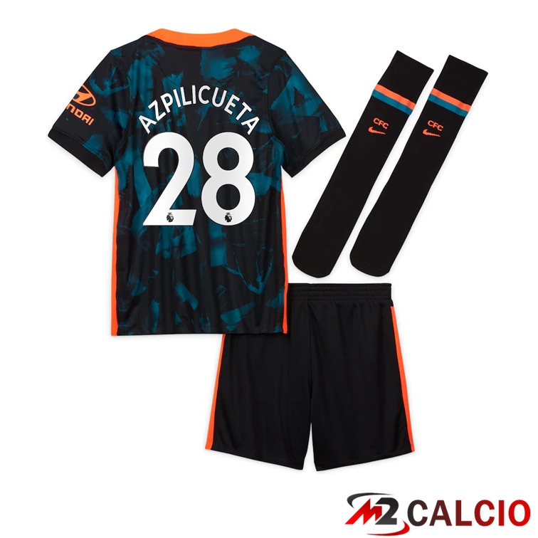 Maglia FC Chelsea (AZPILICUETA 28) Bambino Terza Verde/Nero 2021/2022