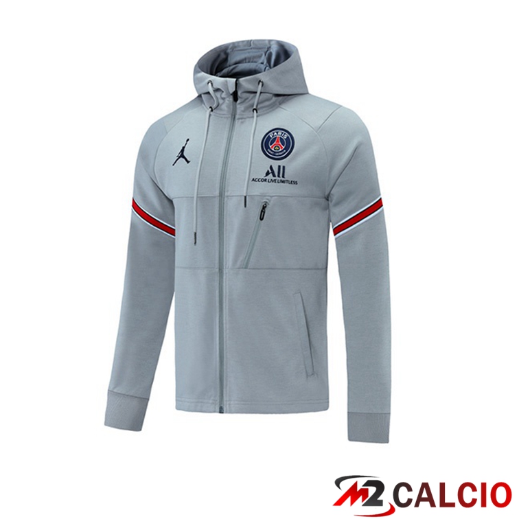 Giacca Con Cappuccio Jordan PSG Grigio 2021/2022