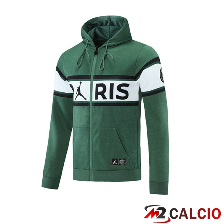 Giacca Con Cappuccio Jordan PSG Verde 2021/2022