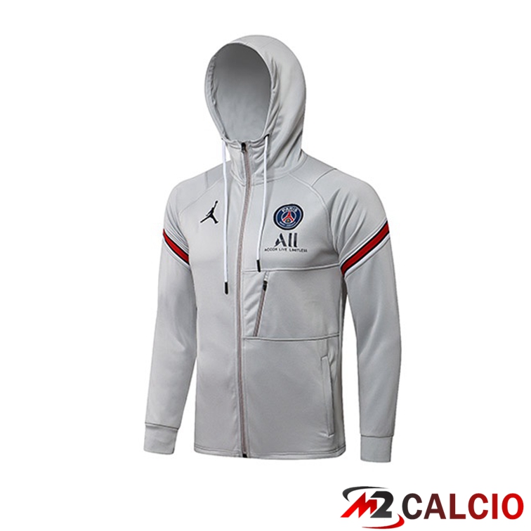 Giacca Con Cappuccio Jordan PSG Grigio 2021/2022
