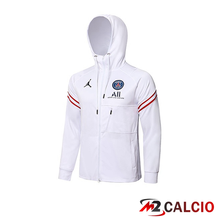 Giacca Con Cappuccio Jordan PSG Bianco 2021/2022