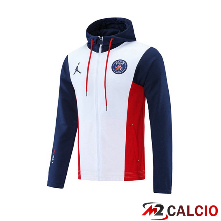 Giacca Con Cappuccio Paris PSG Bianco Rosso Blu 2021/2022