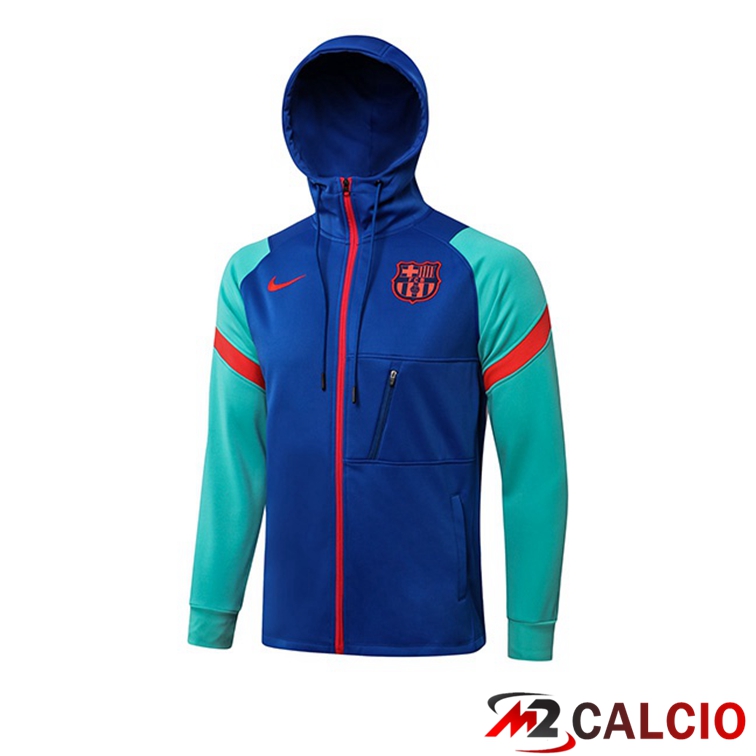 Giacca Con Cappuccio FC Barcellona Blu Verde 2021/2022
