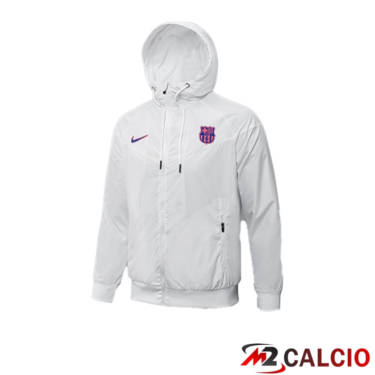 Giacca Con Cappuccio FC Barcellona Bianco 2021/2022