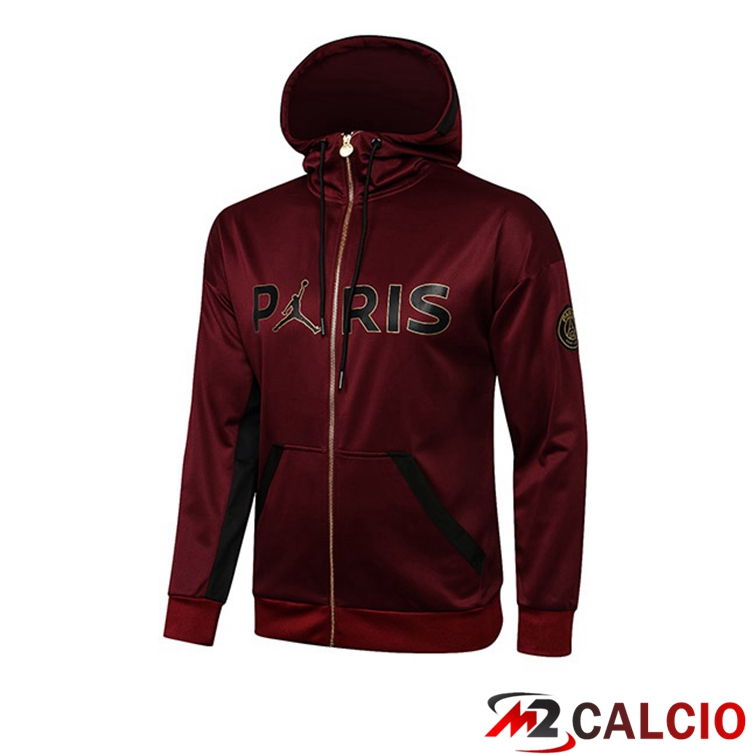 Giacca Con Cappuccio Jordan PSG Rosso 2021/2022